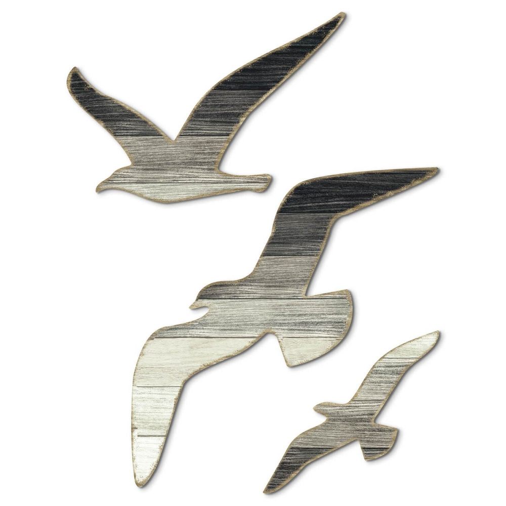 3pcs Wood Seagull Wall Decor Beach House Decor Coastal Ocean Themed Theme Wall🙃